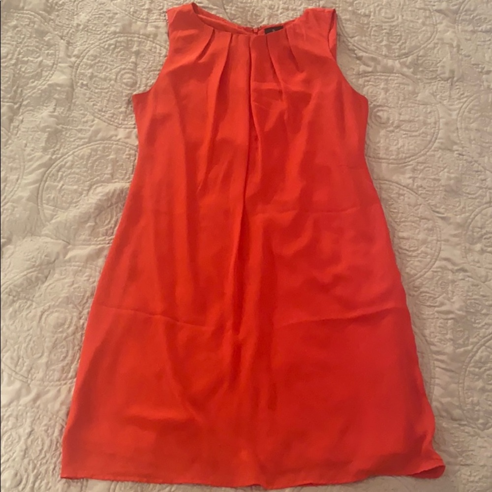 Gorgeous coral orange sleeveless sheath dress